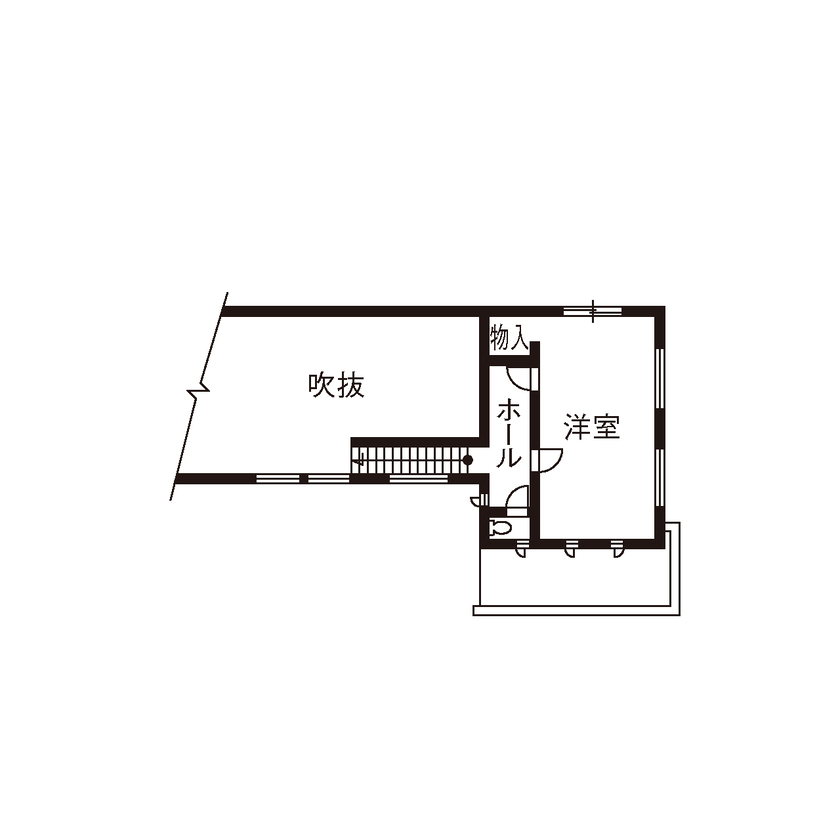 野口建設 開放感と明るさを叶えながらもプライバシーを守る、寛ぎの家の間取り図（2LDK）2階