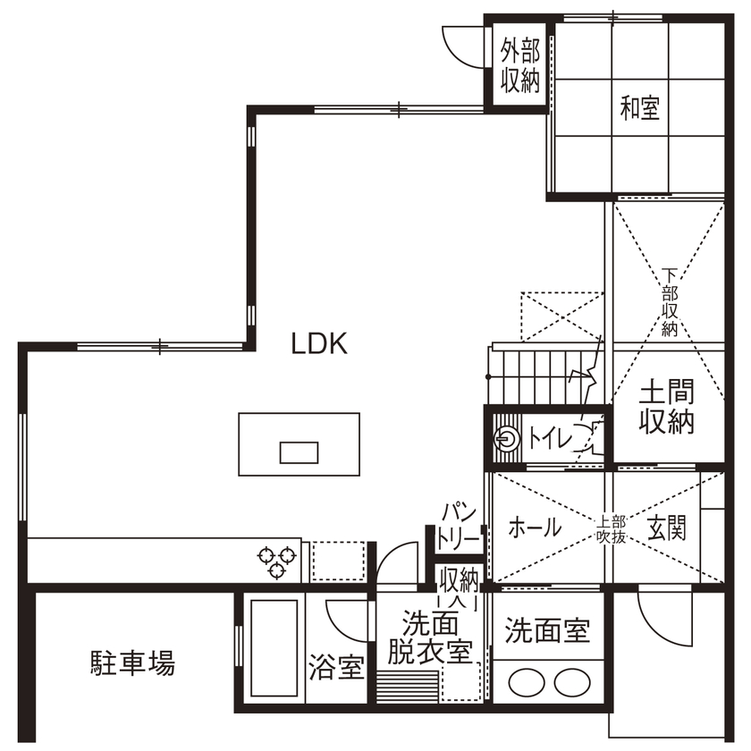 ユーロプランニング 【2000万円台/大阪府/間取り有】スタイリッシュな外観の内側は、光溢れる住み心地のいい5LDKの間取り図（5LDK）1階