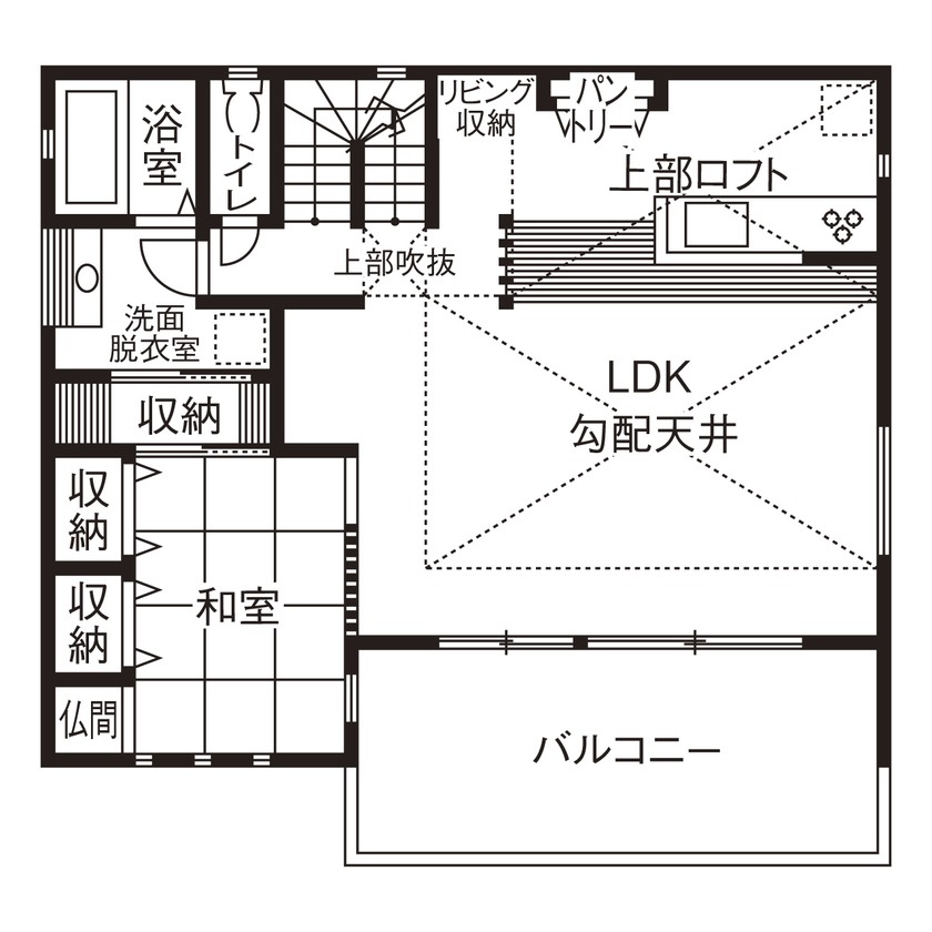 ユーロプランニング 【2000万円台/間取り有/茨木市】2階リビング×収納力と優れた動線【LIXILメンバーズコンテストダブル受賞】の間取り図（4LDK+書斎）2階