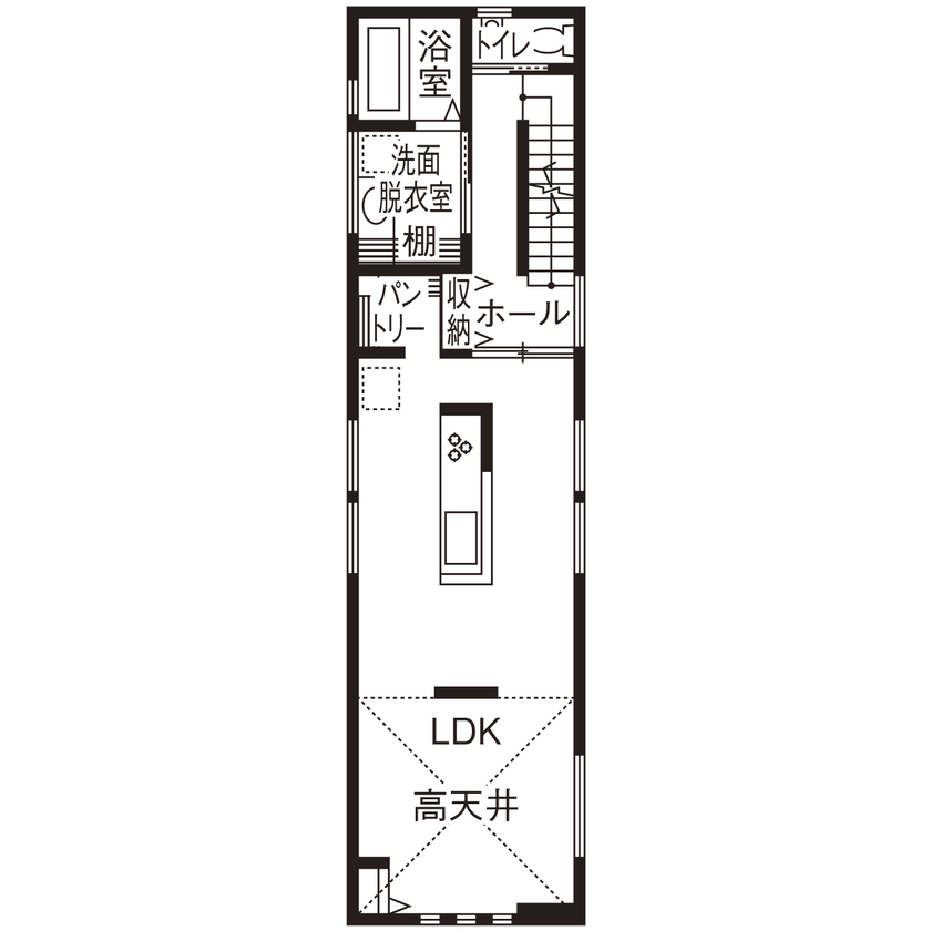 ユーロプランニング 【2000万円台/大阪府/茨木市/間取り有/狭小3階】間口が狭い敷地を活かした『賢くかっこいい』おしゃれな家の間取り図（3LDK）2階
