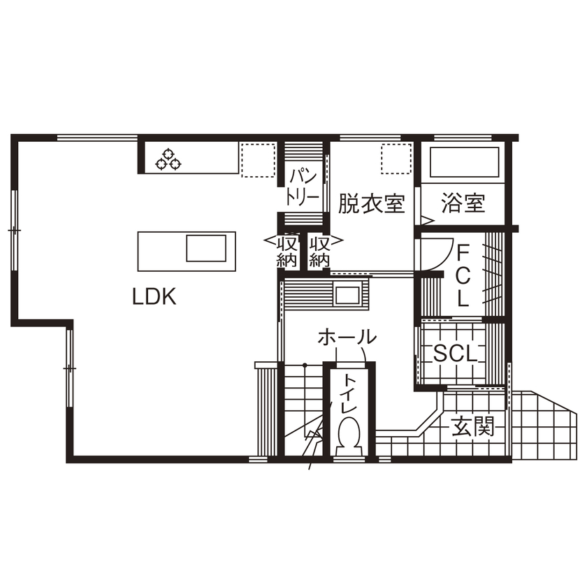 ユーロプランニング オンリーワンのデザインやカラーにこだわり、好きに囲まれて暮らす！おしゃれでモダンな漆黒の家の間取り図（3LDK+書斎+FCL）1階