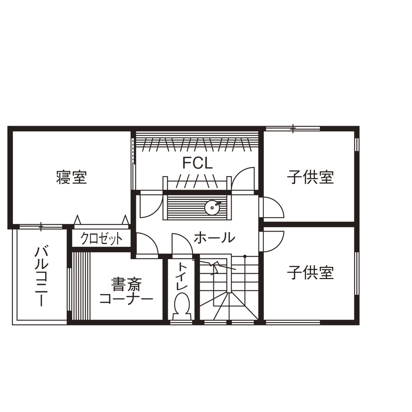 ユーロプランニング オンリーワンのデザインやカラーにこだわり、好きに囲まれて暮らす！おしゃれでモダンな漆黒の家の間取り図（3LDK+書斎+FCL）2階