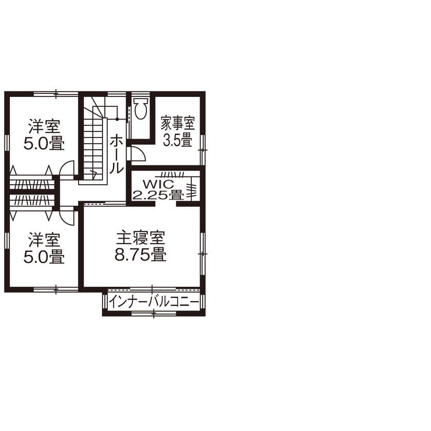 モアナビルダーズ　～ガレージハウス、サーファーズハウス～ 【3人家族/4LDK/間取り図有】約18畳のインナーガレージは天気を気にせず遊べる大空間！の間取り図（4LDK）2階