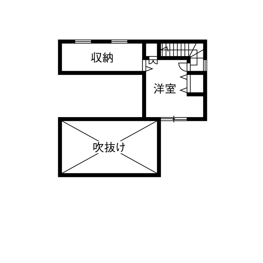 イシンホーム三郷　松井産業 【2000万円台/狭小／太陽光発電】平屋＋αの自然と共に暮らす解放感。7年間を過ごし、実感する心地よさの間取り図（2LDK）2階