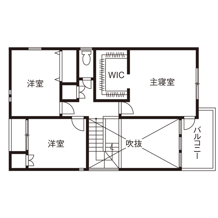 新栄建設　パナソニックビルダーズグループ 【2000万円台/約30坪/クール/間取図有】テクノストラクチャー工法を活かしたラグジュアリーな大空間の間取り図（4LDK）2階