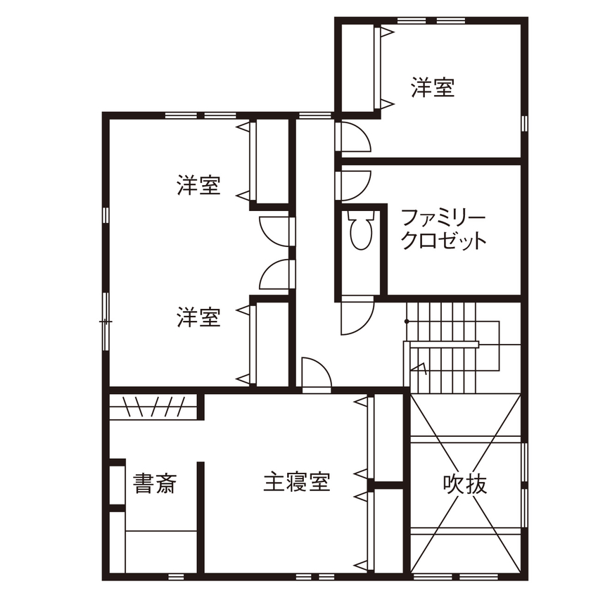 新栄建設　パナソニックビルダーズグループ 【3000万円台/約46坪/大空間/間取図有】憧れの海外の住まいを参考にした「南仏風の外観」の間取り図（4LDK）2階