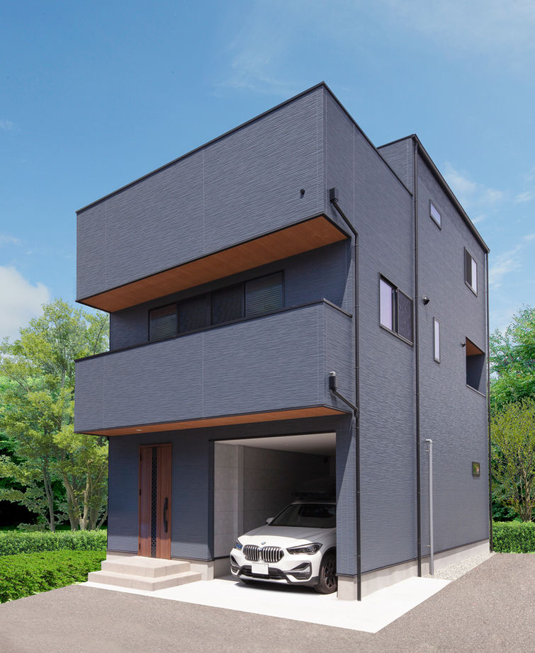 新栄建設　パナソニックビルダーズグループ 【2000万円台/39坪/２階リビング/間取り図有】ビルトインガレージのある3階建ての家の建築実例画像2