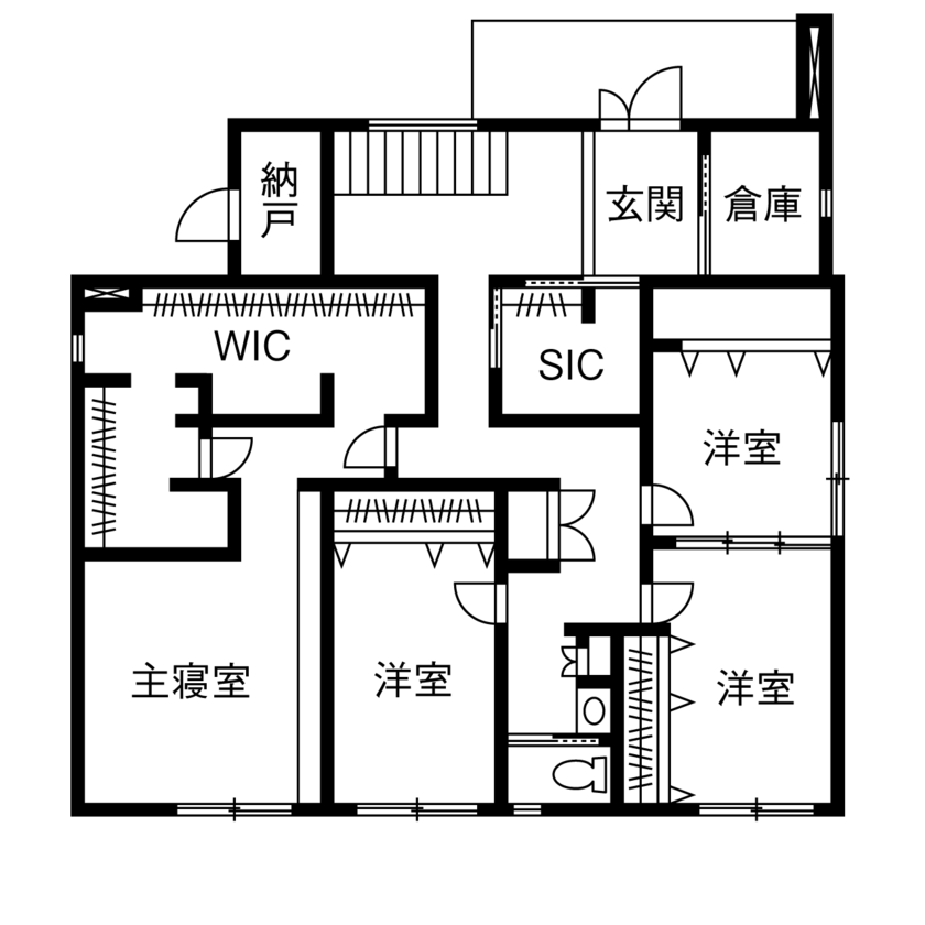 角屋ハウジング 【2階建て/3000万円台/土間/パティオ/屋上/吹抜け/間取図】四季折々の自然が楽しめるホテルライクな住まいの間取り図（4LDK+S）1階