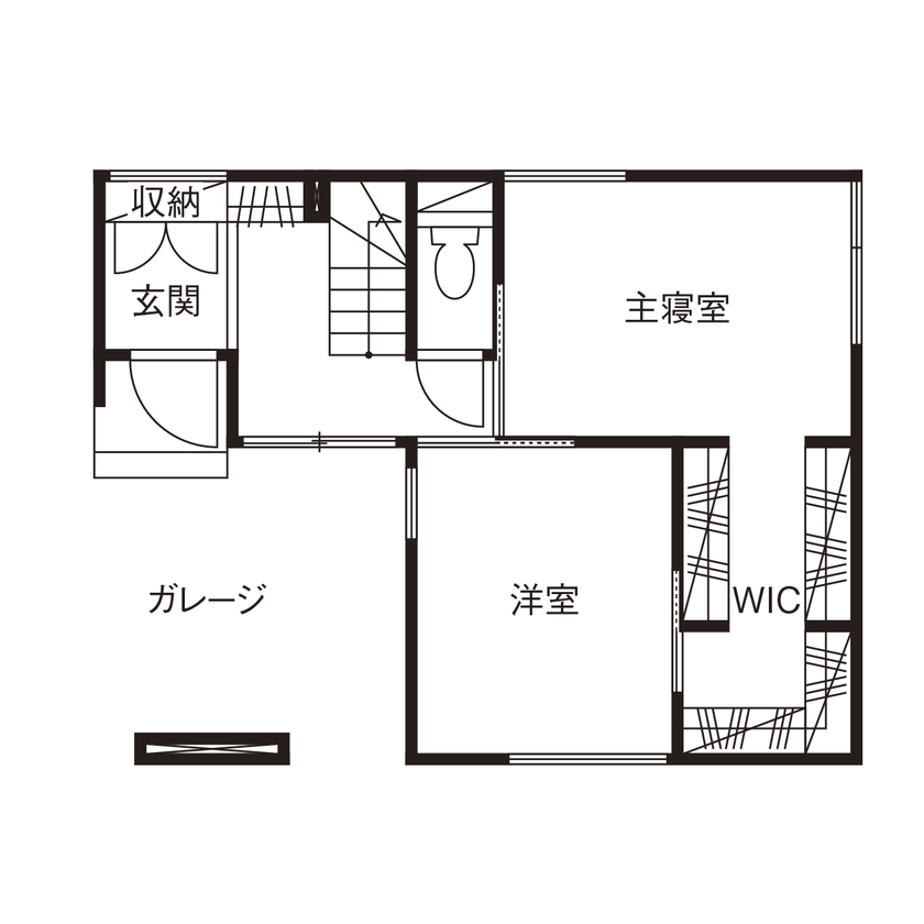 カメヤグローバル 【大阪府/1900万円台/約30坪/泉大津市】好きなものに囲まれる2階のオープンなLDK。建築家デザインの家の間取り図（2LDK+WIC）1階