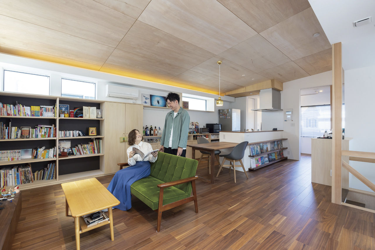カメヤグローバル 【大阪府/1900万円台/約30坪/泉大津市】好きなものに囲まれる2階のオープンなLDK。建築家デザインの家の建築実例画像5