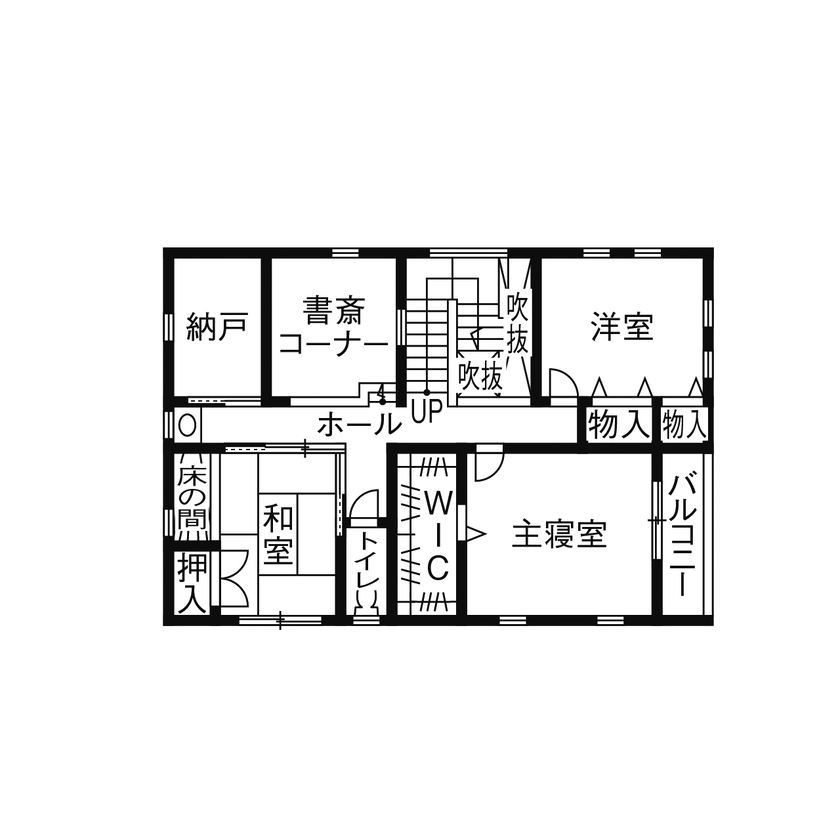 日興ホーム 【3000万円台/こだわりの欧風住宅/179.67平米/間取り図有】家族の「好き」を集めたヨーロッパ風高機能住宅の間取り図（4LDK）2階