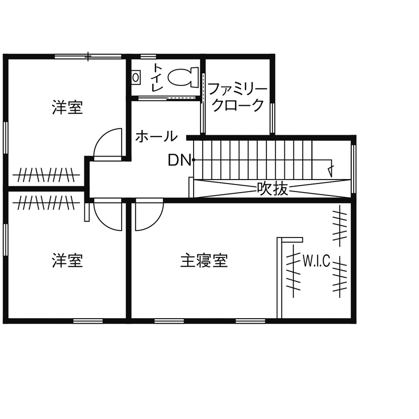 日興ホーム 【3000万円台/木漏れ日のリビング/115.75平米/間取り図有】明るくて暖かい家で手に入れた、憧れの毎日の間取り図（4LDK）2階