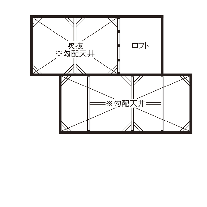 日興ホーム 【2000万円台/暖炉のある平屋/96.05平米/間取り図有】自然の豊かさを住まいに生かしてのびのびと子育てをの間取り図（2LDK＋ロフト）ロフト