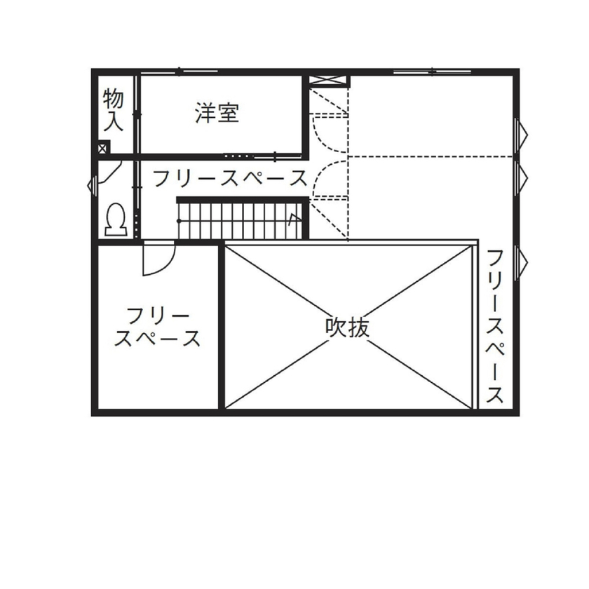 大和屋 【2000万円台/37坪/3LDK】自然素材が優しく家族を包む太陽熱で賢く暮らす1.5階建ての家の間取り図（3LDK）2階