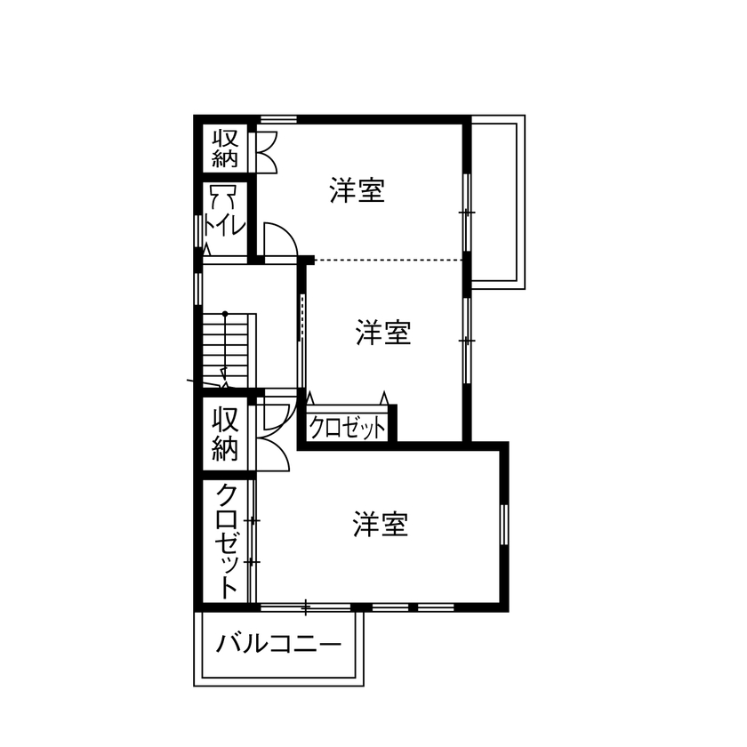 i leaf labo （アイリーフラボ） 【京都市/2000万円台/約28坪/テレワーク/狭小/3LDK/間取り有】かわいい外観｜カフェ風ナチュラルのお家の間取り図（3LDK）2階