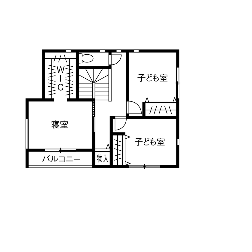 ハウスワン 【志摩市×20代×1000万円台】「価格も品質も、等身大住戸で確認できる実例見学会が決め手になりました！」の間取り図（4LDK）2階