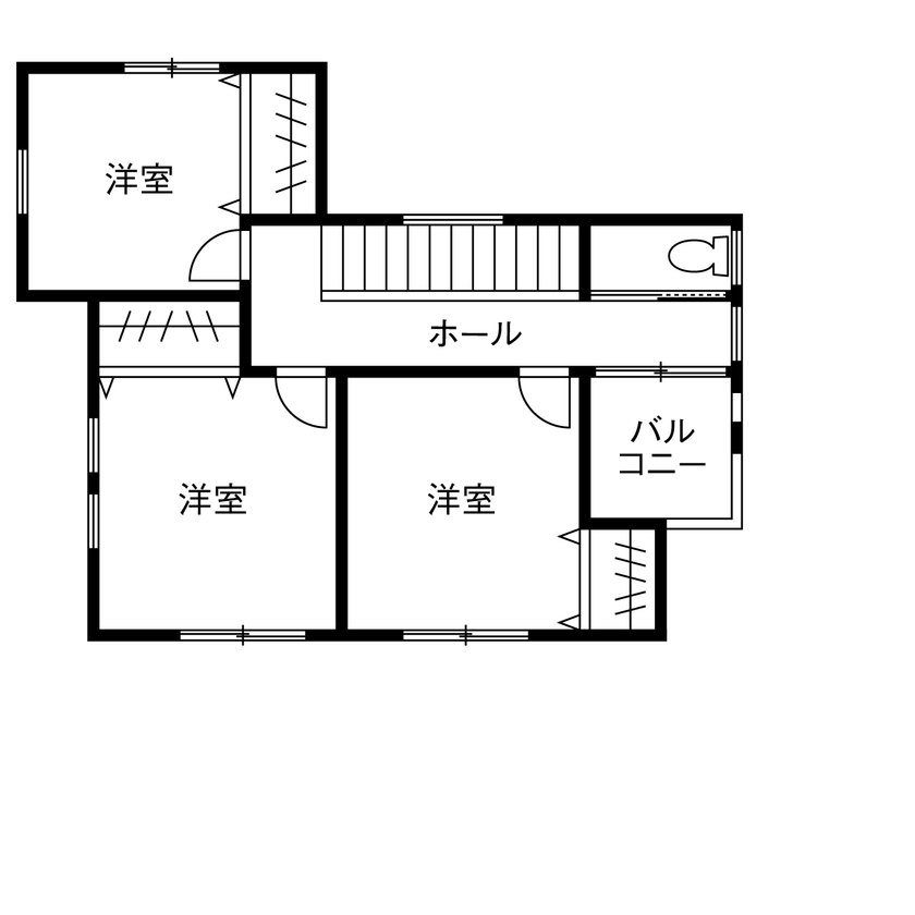 ハウスワン 【多気郡×20代】新婚カップルが建てたBBQが楽しめるタイルデッキのある家は、１階に寝室を設けた永住設計の間取り図（4LDK）2階