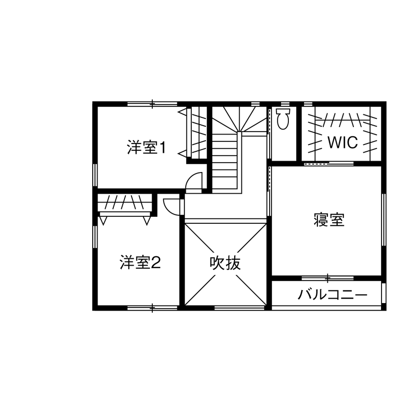 ハウスワン 【三重県×2000万円×吹き抜け】頻繁に開催される見学会。等身大の実例からヒントをもらった安心の家づくりの間取り図（4LDK）2階