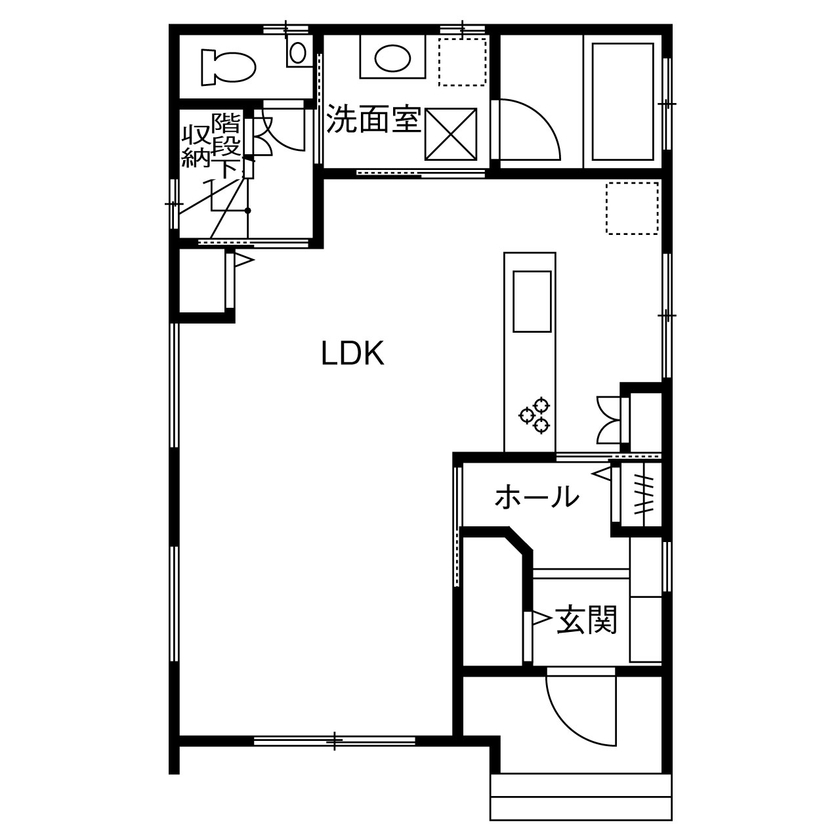 ジャストホーム（越谷・草加） 【1000万円台/30坪/間取り/埼玉/越谷】家事や収納も楽しくスッキリと。家族の絆が深まる工夫がいっぱいの家の間取り図（3LDK）1階