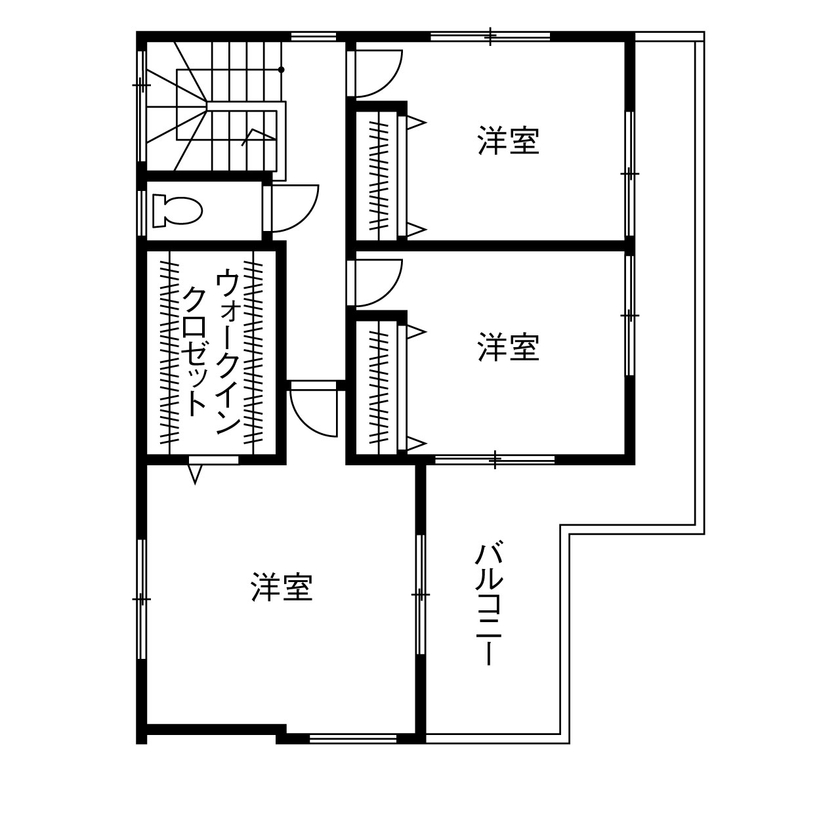 ジャストホーム（越谷・草加） 【1000万円台/30坪台/間取り/越谷】スムーズな家事動線とリビング中心の家族コミュニケーションが深まる家の間取り図（4LDK）2階