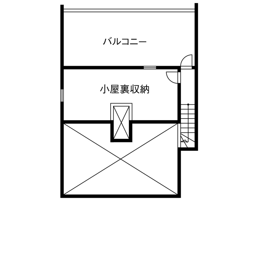 ジャストホーム（越谷・草加） 【2000万円台/間取り/40坪/バルコニー/草加】縦横の広がりをもたらすスキップフロア＋吹き抜けで開放的な家の間取り図（4LDK）小屋裏収納