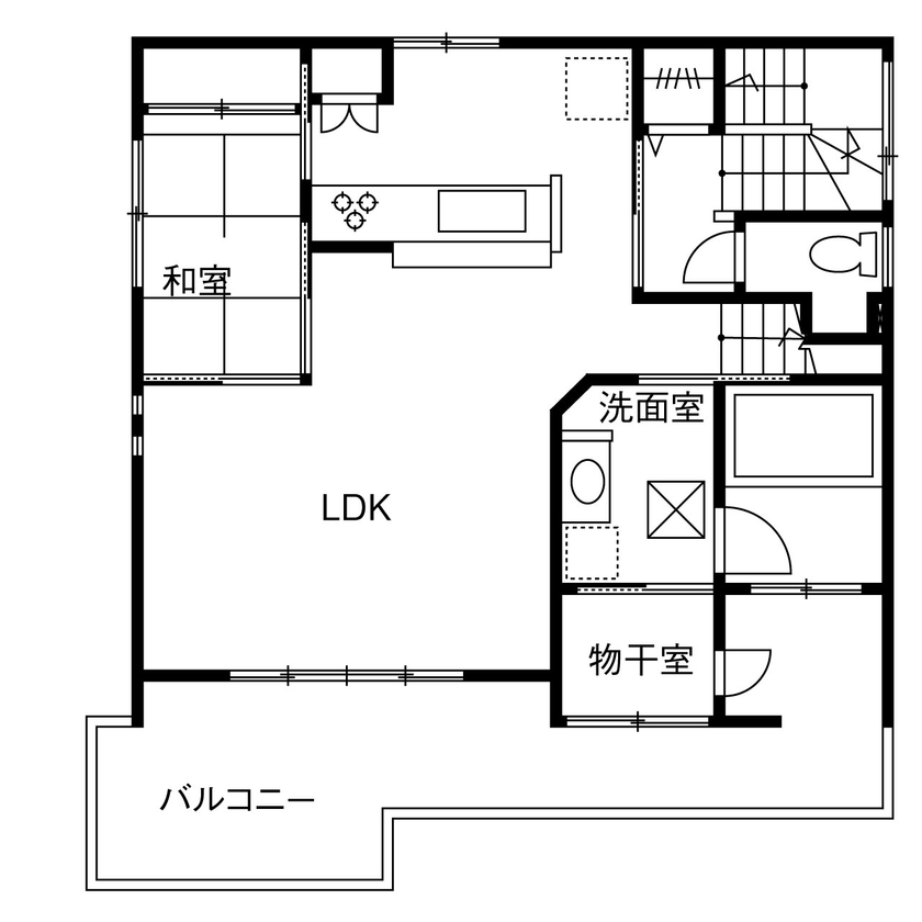 ジャストホーム（越谷・草加） 【2000万円台/30坪台/間取り/埼玉/越谷】木の温もり溢れる心地よいリビングとボルダリングウォールのある家の間取り図（3LDK）2階