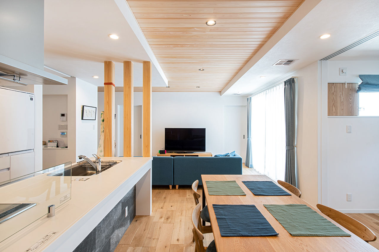 渡邊工務店 【愛知/平屋/30坪台/間取り図】全館空調で広々大空間リビングを実現！アウトドアリビングを愉しむ平屋の建築実例画像3