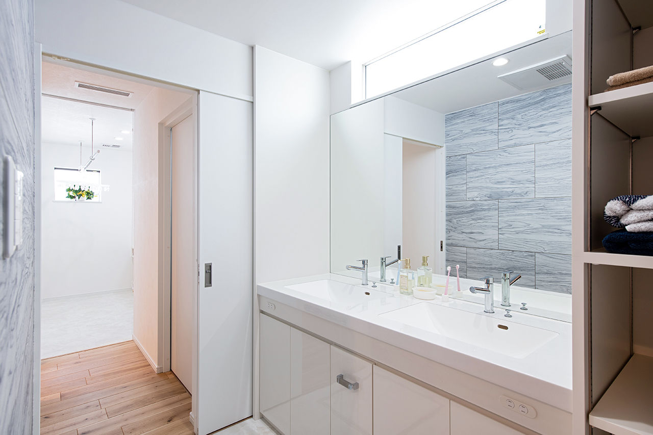 渡邊工務店 【愛知/平屋/30坪台/間取り図】全館空調で広々大空間リビングを実現！アウトドアリビングを愉しむ平屋の建築実例画像9