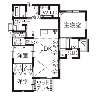 昭和住宅 【北九州市/2320万円/間取図有】施主のセンス＆家のポテンシャルが光る 自然素材が心地いい西海岸風の平屋の間取り図（3LDK）1階