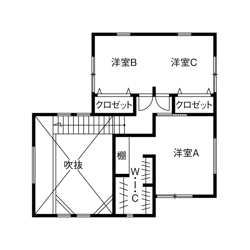 昭和住宅 【北九州市/2480万円/間取図有】好きなものに囲まれたお気に入りの家。寒暖差を感じない性能にも大満足の間取り図（3LDK）2階