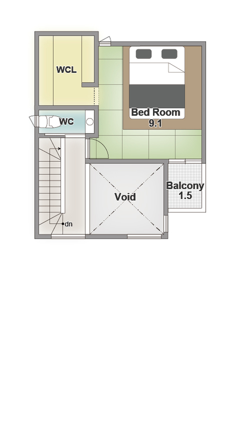 アーバンプランニング 【大阪府/2000万円台】土地探しから始めて北摂エリアで夢の注文住宅が完成！贅沢な間取りがみどころの間取り図（2LDK）3階