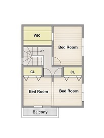 アーバンプランニング 【大阪府/2000万円台/狭小/間取り】決め手は沢山のおしゃれな実例!フレキシブルな空間設計で叶えた満足の家の間取り図（4LDK）３階