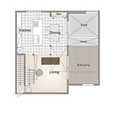アーバンプランニング 【大阪府/約30坪】素材感とデザインにこだわった、隅々までカッコイイ家。抜群のセンスの間取りに感動！の間取り図（4LDK）２階