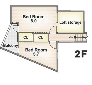 アーバンプランニング 【大阪府/間取り】自然豊かな北摂に、私たちにとっての最高の間取りで完成した四季を味わい尽くす２階建ての間取り図（２LDK＋屋根裏収納）２階