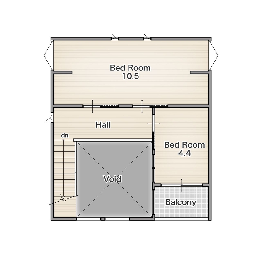 アーバンプランニング 【大阪府｜狭小｜間取り図あり】１階に駐車場、２階は広々LDK。理想を詰め込んだ都市型住宅の間取り図（3LDK）３階