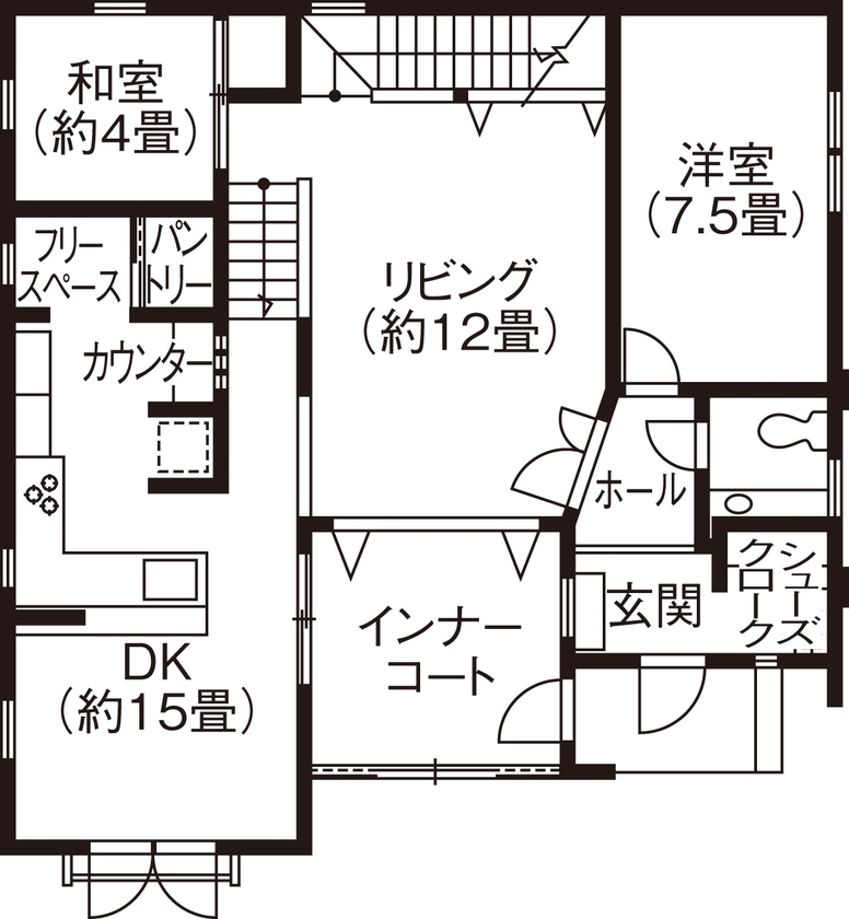 アートクラフト 【3500～4000万円/埼玉県】間取り図あり《プロヴァンス風》午後は 　シンボルツリーの下でティータイム♪の間取り図（4LDK）1階