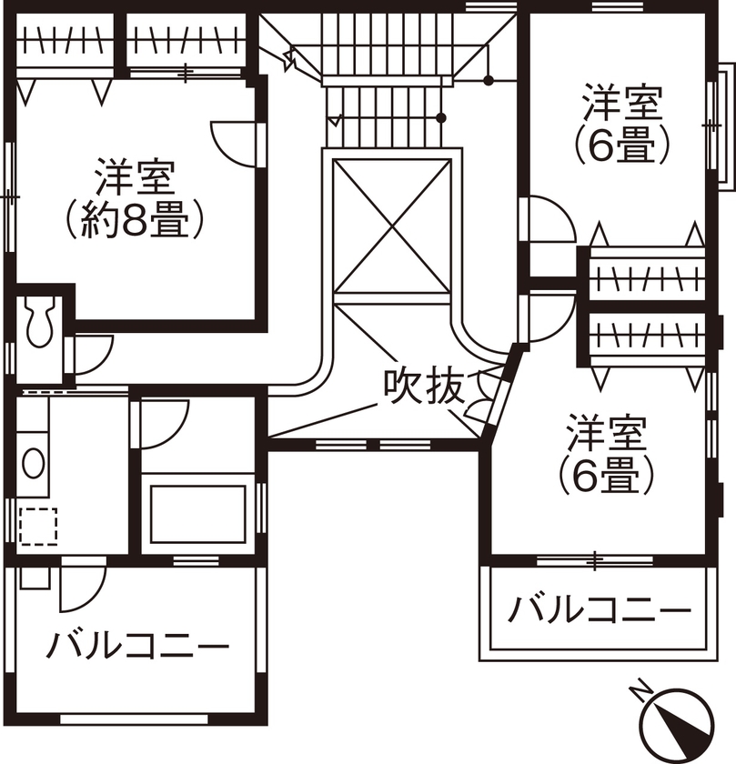 アートクラフト 【3500～4000万円/埼玉県】間取り図あり《プロヴァンス風》午後は 　シンボルツリーの下でティータイム♪の間取り図（4LDK）2階