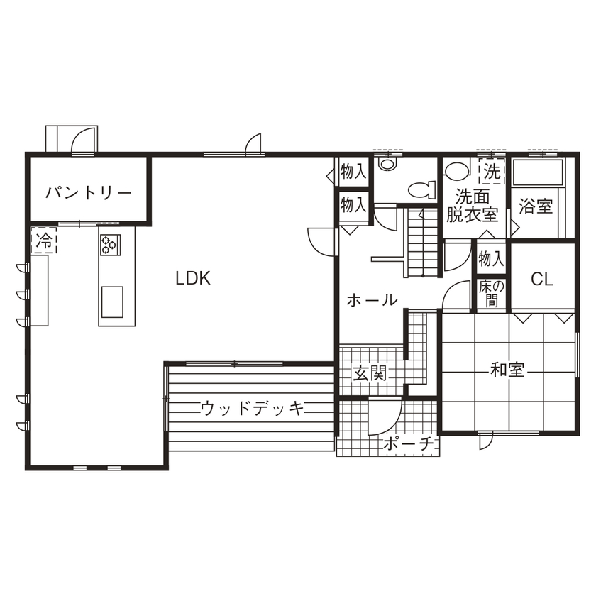 SAMATA 【4000万円/53坪/間取り図あり】約30畳の広々LDK。耐久性と美しさを兼ね備えた住まいの間取り図（4LDK）１階