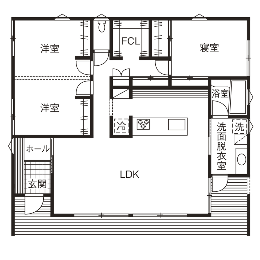 SAMATA 【平屋/2,200万円/28坪/間取り図あり】コンパクトでありながら開放的な平屋の間取り図null1階