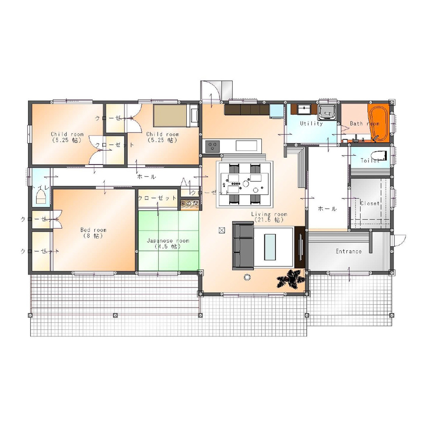 SAMATA 【36.7坪/2665万円】和の趣と猫への想いが詰まった住まいの間取り図（4LDK）１階