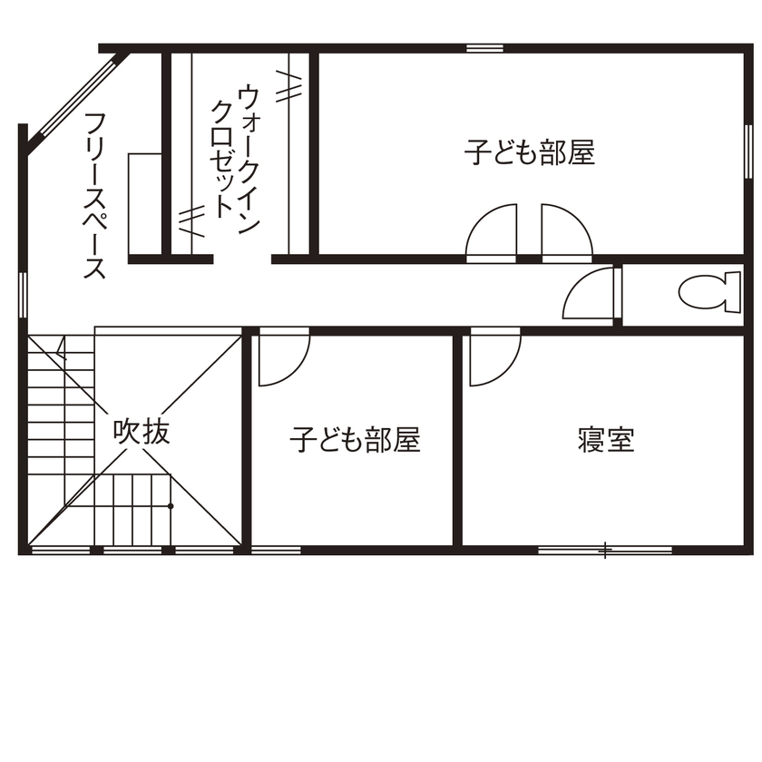 リグスタイルカンパニー 【2000万円台｜30坪台｜間取り有】陽だまりの畳スペースは幸せの象徴。大勢の人が集まる吹抜リビングの家の間取り図（4LDK＋畳スペース）２階