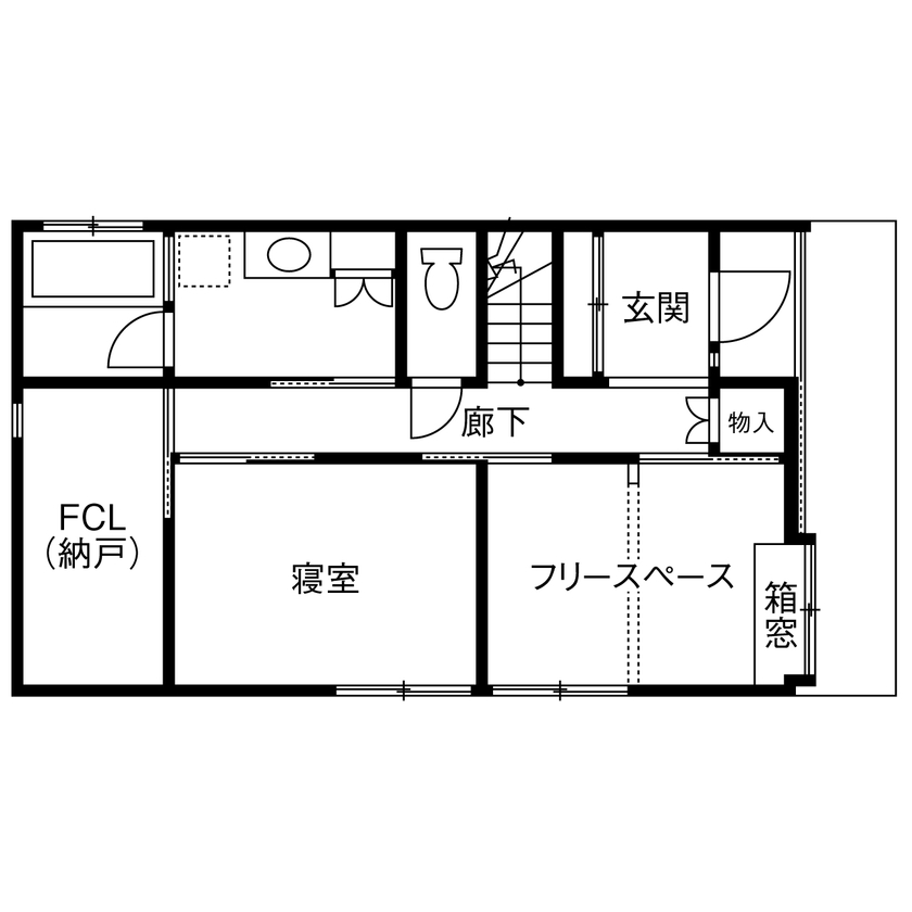 いがみ建築工房　伊神建設 【各務原市｜自然素材×焼杉壁】2階LDKで居場所もいっぱい。36坪の土地に建てた格子戸のある「小さな家」の間取り図（3LDK＋書斎）1階