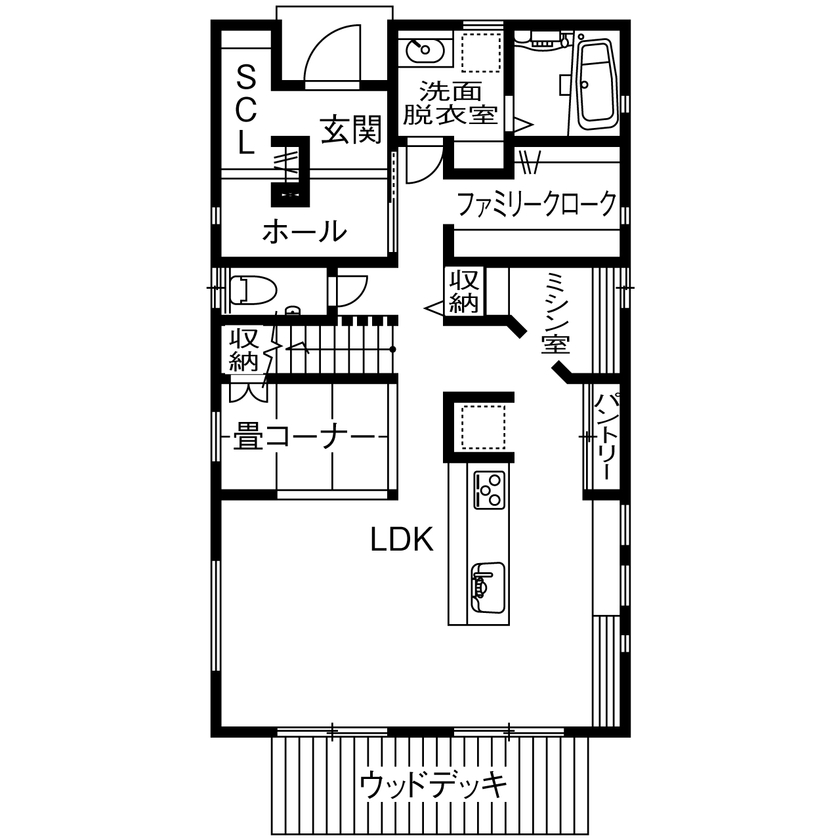 cozy house（コージーハウス） 【収納充実/2000万円台/35坪/間取り有】20代で女性設計士と建築、子育て中もスッキリ暮らすナチュラルな家の間取り図（3LDK＋ロフト）1階
