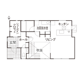 大原建設（パナソニックビルダーズグループ） 【大きな窓からたっぷりの自然光が差し込み心地良い家/間取り有】テクノストラクチャーで耐震面でも安心の間取り図（4LDK）1階