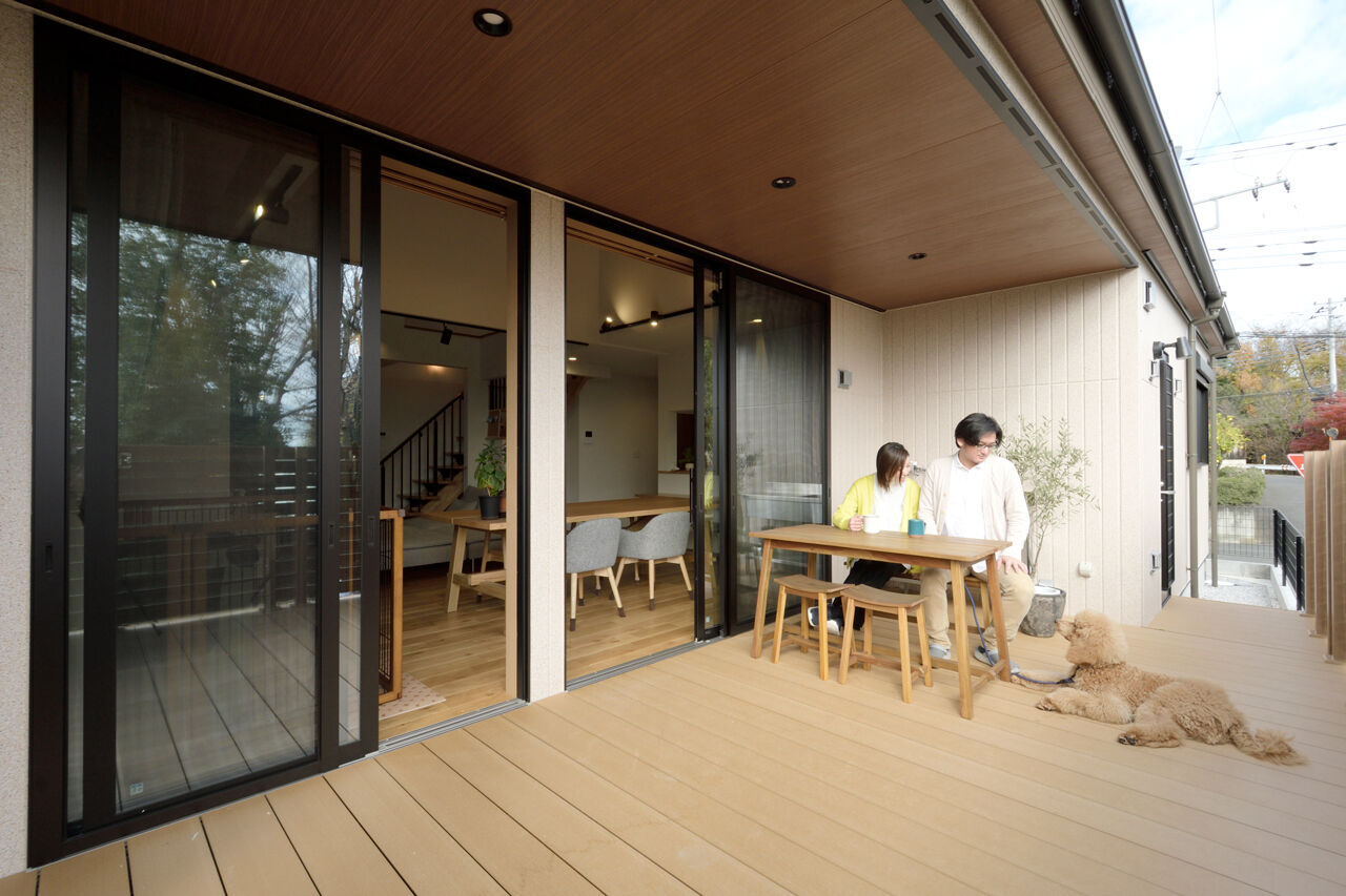 大原建設（パナソニックビルダーズグループ） 【愛犬やバイクを楽しむ、58坪の家/間取り有】ビルトインガレージや広々テラスで、沢山の好きと暮らすの建築実例画像4