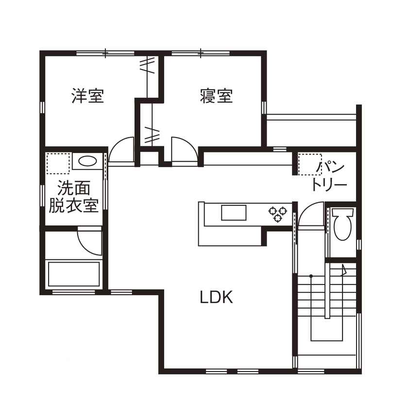 大原建設（パナソニックビルダーズグループ） 【ビルトインガレージのある40坪の郊外の家／間取り有】愛車の整備などライフスタイルを叶えた広々空間が◎の間取り図（2LDK＋納戸＋ガレージ）２階