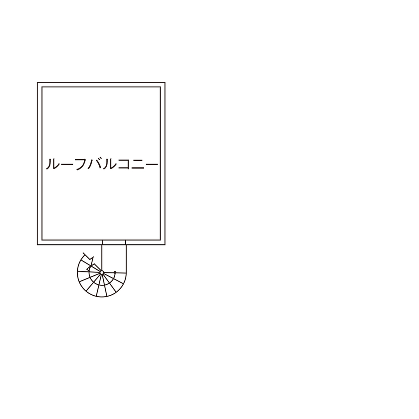 大原建設（パナソニックビルダーズグループ） 【緑を感じるルーフバルコニーのある33坪の郊外の家／間取り有】小上がり付きの広々ＬＤＫを叶えた屈強構造の間取り図（2LDK）屋上