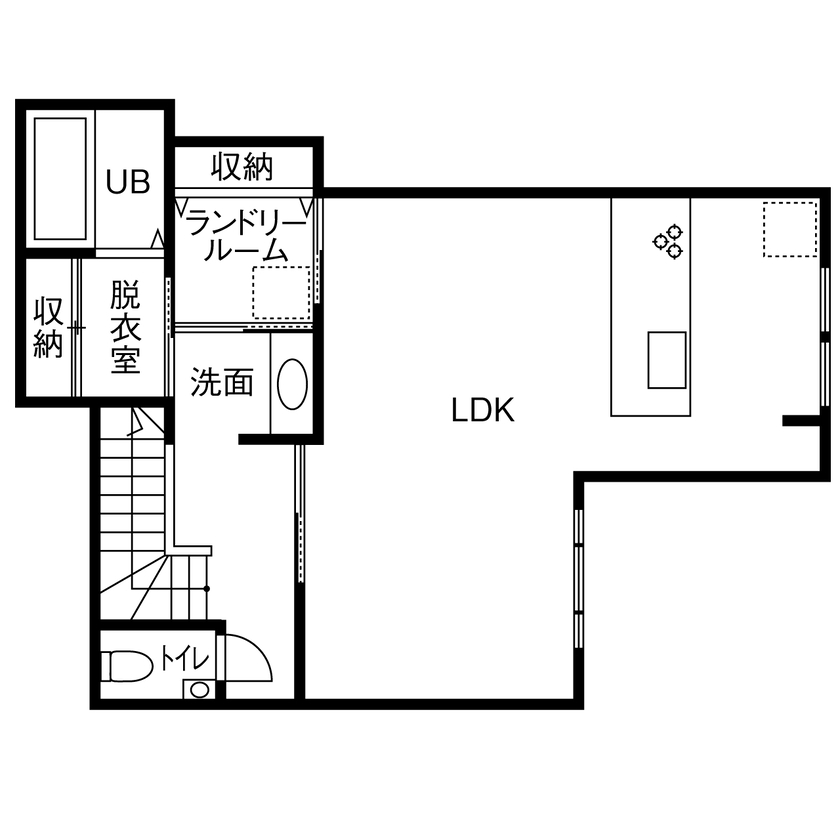カシコ・クラッセ　樺山工務店 【兵庫県宝塚市／高性能／2000万円台】モノトーンが映えるモダンデザインの家の間取り図（3LDK）2階