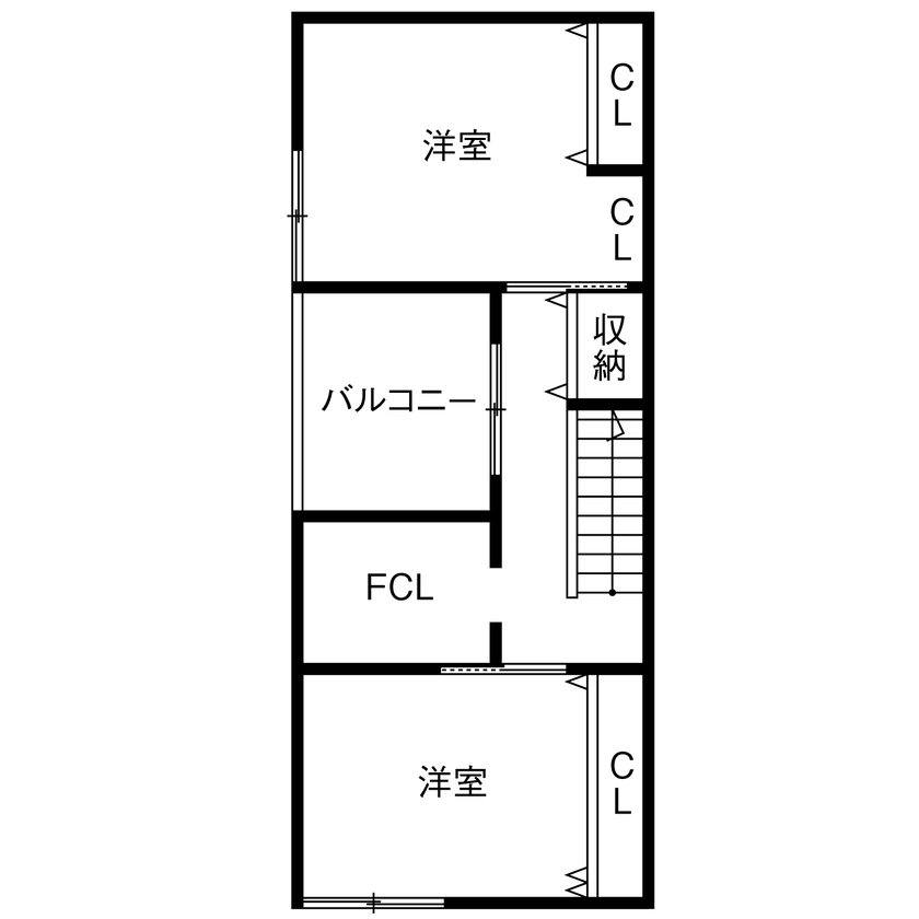 カシコ・クラッセ　樺山工務店 【京都府長岡京市／狭小／1000万円台】プライバシーを気にせずくつろげる狭小3階建ての間取り図（2LDK）3階