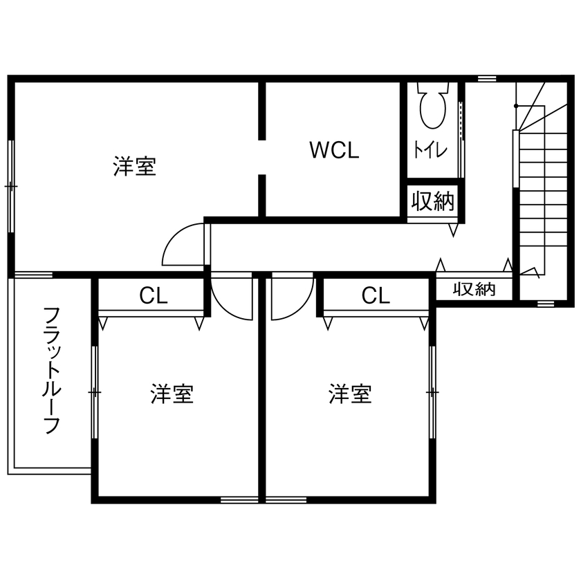カシコ・クラッセ　樺山工務店 【大阪府茨木市／1000万円台】帰宅動線や家事動線にこだわり快適な暮らしを実現の間取り図（3LDK）2階